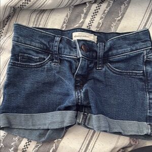 Abercrombie & Fitch Dark Blue Denim Cuffed Girls Shorts